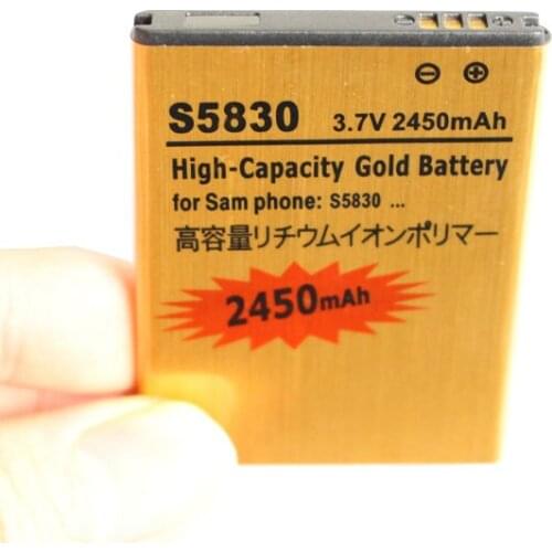 Ciszean 10pcs/lot 2450mAh EB494358VU Gold Replacement Battery For Samsung Galaxy Ace S5830 S5660 S5670 S7510 i619 S5830i S5838