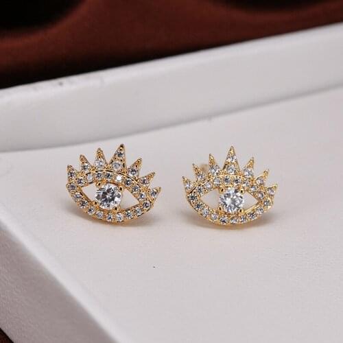 DE124 Fashion Geometric Classic Eyes Zircon Stud Earrings Girlfriend Gifts Party Evening Woman Jewelry Stud Earrings 2021