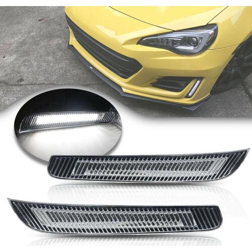 White LED Daytime Running Light for 17-up LCI Subaru BRZ Front Bumper DRL Driving Lamps Clear Lens 2Pcs