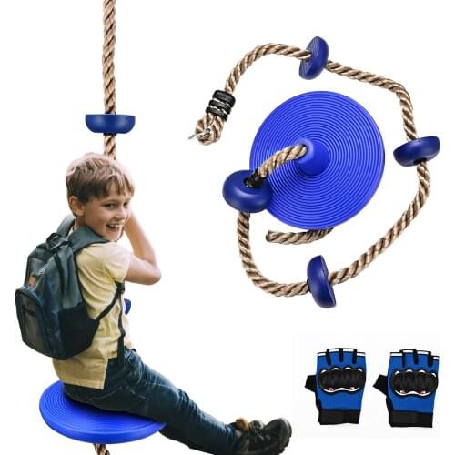 Jungle Gym Kingdom Climbing Rope With Platforms Gloves Disc Swing Seat Fitness Swing Set Outdoor Kids Toy Gift Garden Sets