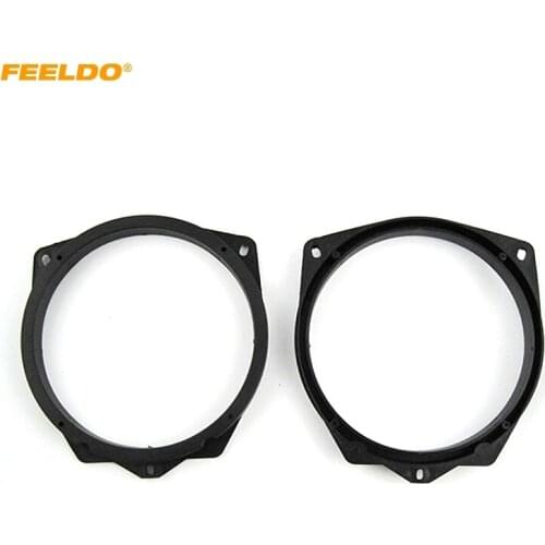 FEELDO 2pcs Black Car Speaker Spacer Mat Adapter for MG Stereo Speacker Plates Bracket Pad Refitting Rings Trim Kit#6040