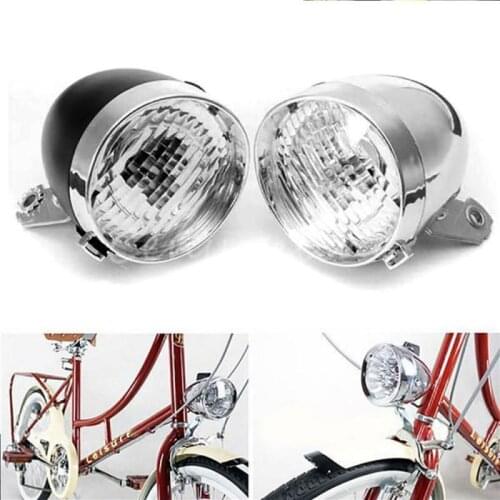 Retro Vintage Style Bike Lights Mental Waterproof 3LED Bicycle Headlight Cycling Front Light Flashlight Bicycle Bike Accessories
