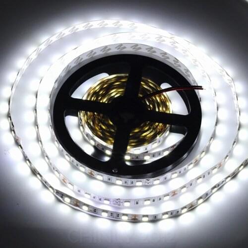LED Strip light RGB White Warm White SMD 5050 DC12V 5M 300led flexible bar light high brightness Non-waterproof Strip for Decora