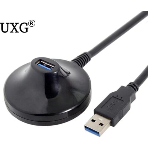 Desktop USB 3.0 Type A Male to Female Extension Data Charge Cable with Stand Base Shielded 0.8m