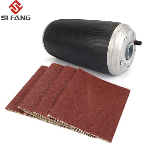 4"x9" Angle Grinder Drum Rubber Polishing Wheel Set 4inch Expander Wheel with 320mm*230mm Sanding Belts