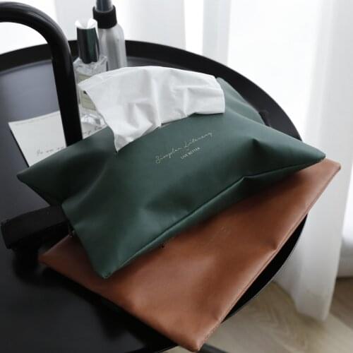 Leather Tissue Box Car Toilet Pumping box Home Living Room Decoration Bedroom Kitchen Desktop Nordic Large Storage Box Wholesale