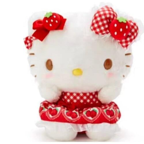 Cute strawberry kitt Plush Toys Stuffed Animal Soft Doll Kids Birthday Xmas Gift Cartoon Anime
