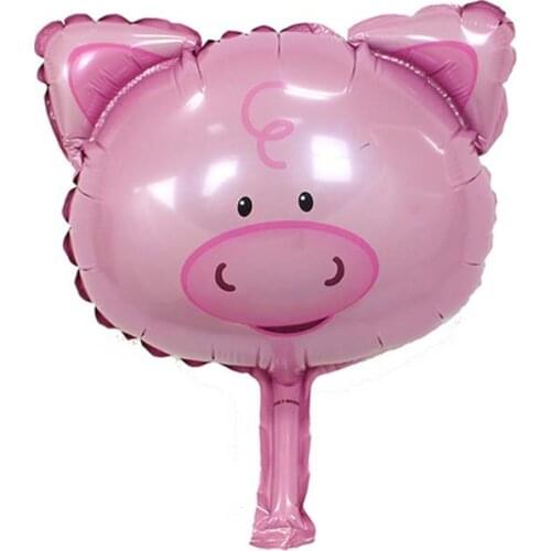 Mini animal head series Pig animal Foil balloon baby birthday party decoration cartoon toy kindergarten balloon Hot sale
