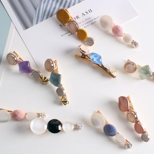 Fashion ins geometry Women Acetic AcidElegant and sweet Hair Clips Hairpins Barrettes Girls Hairgrips Hair Accessories Acrylic