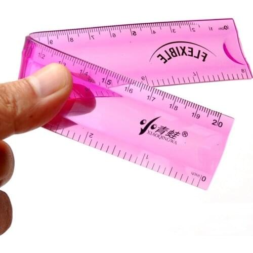 Soft Straight Ruler 15cm20cm30cm(6\8\12inch) Multicolour DUAL SCALE Student Flexible Ruler Tape Measure Office School Stationery