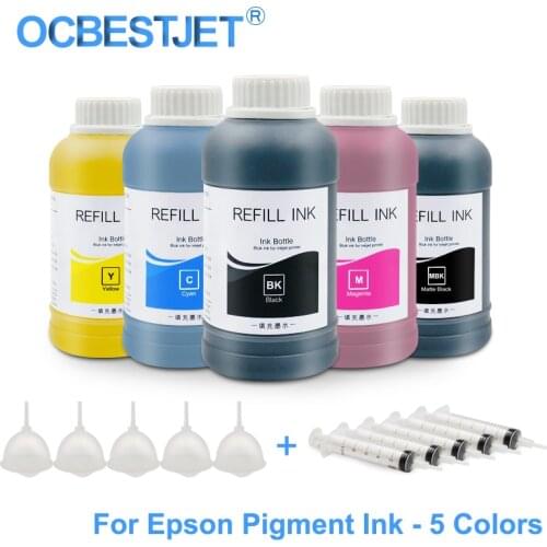 5x250ML Universal Pigment Ink Refill Ink Kit For Epson 7700 9700 T3000 T5000 T7000 T3200 T5200 T7200 T3070 T3270 T5270 T7270