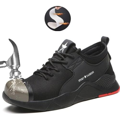 Indestructible Safety Shoes Men Women Steel Toe Air Safety Boots Puncture-Proof Work Sneakers Breathable Shoes