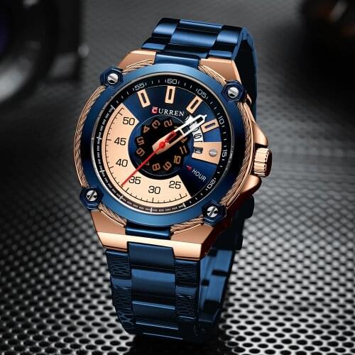 New Creative Mens Watch Fashion Business Quartz Wristwatches Top Brand CURREN Watch with Stainless Mens Clock Relogio Masculino