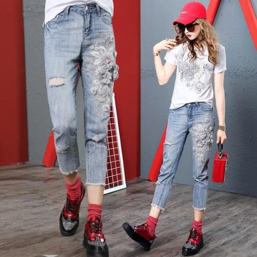 Oceanqiong Womens Summer Jeans