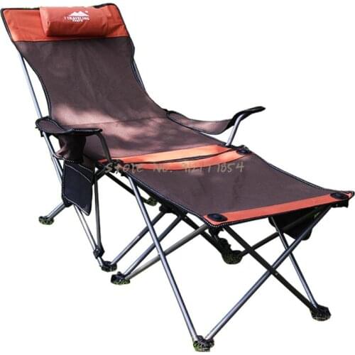 Outdoor Leisure Portable Folding Chair Camping Beach Back Armchair Fishing Stool Simple Lunch Break Bed Reclining Chair