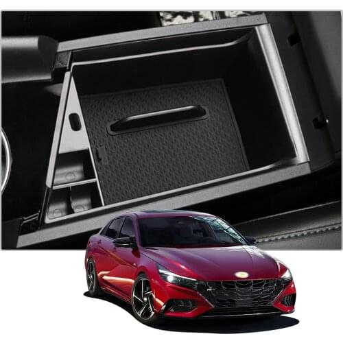 RUIYA For Elantra 2021/Avante CN7 2020 2021 Car Armrest Box Storage Central Control Container Auto Interior Accessories Black