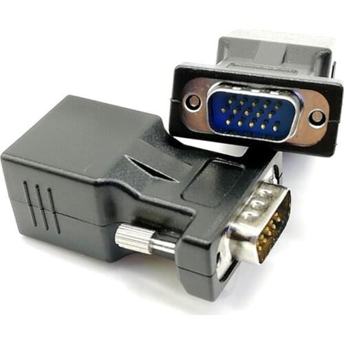 15pin VGA Male to LAN CAT5 CAT6 RJ45 Female Network Cable Adapter Dada Transfer Cable for Computer