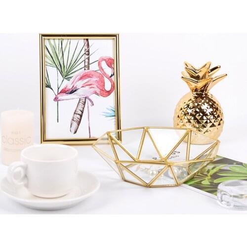 Nordic Style glass Geometry Storage Tray Simplicity Style Home Organizer For Jewelry Necklace Dessert Plate