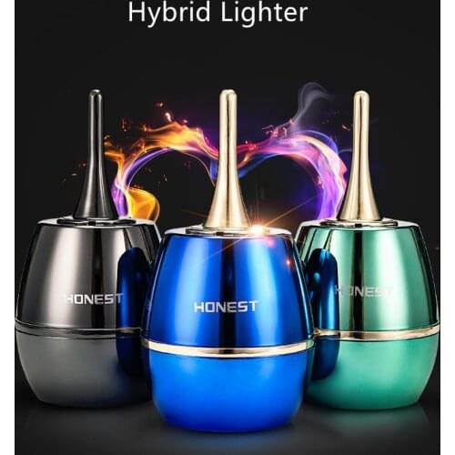 Honest High-end business desktop desktop kerosene lighter metal creative personality arc hybrid cigarette lighter gift turbo