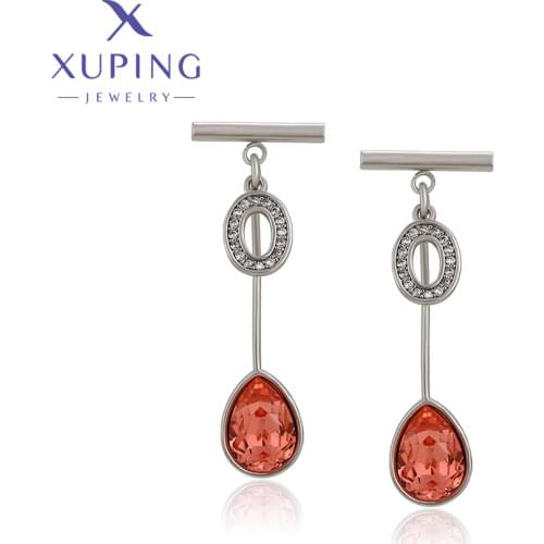 Xuping Jewelry Summer Sale Fashion Popular Long Drop Crystal Earrings for Girls 610367522