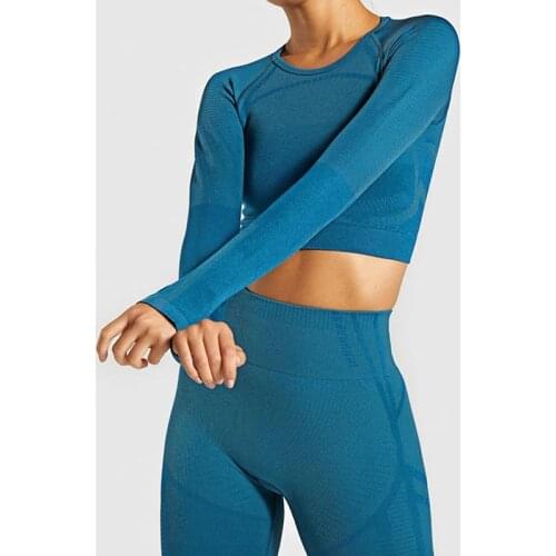 Yoga Set Seamless Ensemble Sexy Thumb Hole Sport Suit Women Sportswear Fitness Set Workout Gym Wear Running Clothing Tracksuit