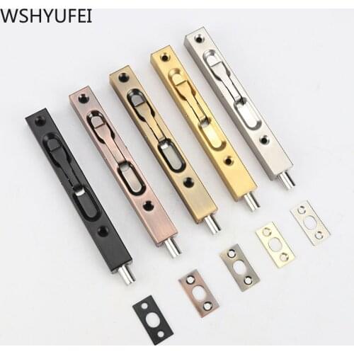 Stainless Steel Hidden Door Bolt Security Guard Door Latch Sliding door Lock Home Bolt Dust Proof Furniture Hardware 6/8 inch