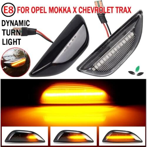 2pcs Dynamic LED SIDE INDICATOR TURN SIGNAL BLACK For Opel Mokka X 2012-2020 Chevrolet Trax 2013~2019 Buick Encore