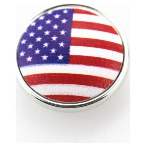 20pcs/lot Printing America Flag Snap Buttons 20mm Ginger Snap Bracelet&Bangles DIY Snap necklace Jewelry Charms