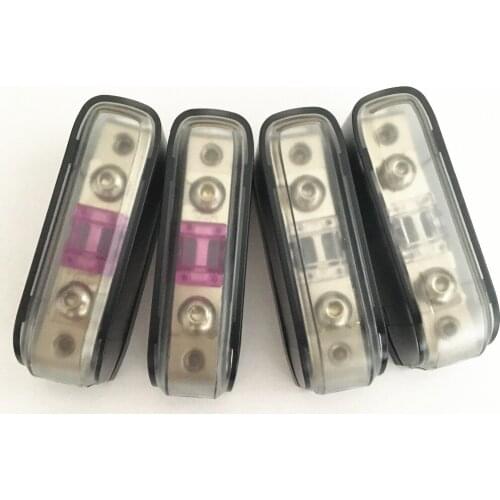 4PCS/Pack Frosted Cover 4AWG 8AWG 10AWG Cable In Out MINI ANL Fuse Holder With Fuse 60A 80A 100A