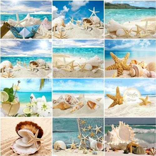 5D Diamond Painting Landscape Seaside Cross Stitch Rhinestones Handmade Diamond Embroidery Starfish Mosaic Home Decoration