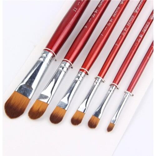 6pcs/Set paintbrush set nylon Hair Wooden Handle water color brush Acrylic Paints Oil Paint Brush Artist Art Supplies art brush