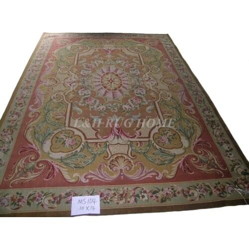Free shipping 10'x14' Aubusson Design Savonnerie rug hand knotted wool renaissance Carpet for home decoration