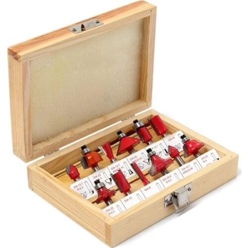 Free shipping 12pcs Milling Cutter Router Bit Set 8mm Wood Cutter Carbide Shank Mill Woodworking Engraving Cutting Tools