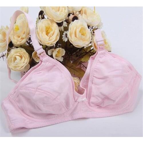 Nursing Bras Cotton Natural Color Underwear Maternity Breastfeeding Pregnant Wire Free Solid Bra 34-42 ws