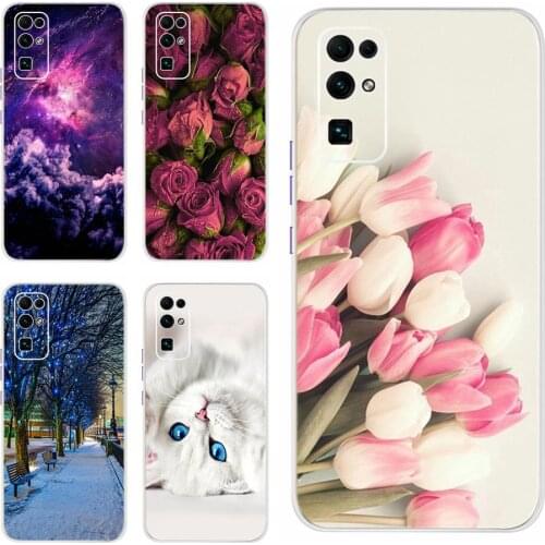 For Huawei Honor 30 Case BMH-AN10 Silicone Soft TPU Beautiful Flower Back Cover For Honor 30 Pro Honor30 Phone Case 6.53'' Coque