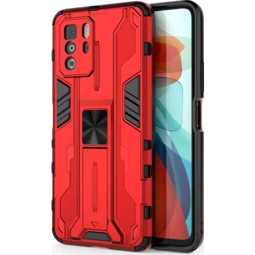 Luxury Shockproof Armor Invisible Magnetic Bracket Phone Case For Xiaomi Redmi Note 10 10S Pro 4G 5G Max Protection Back Cover
