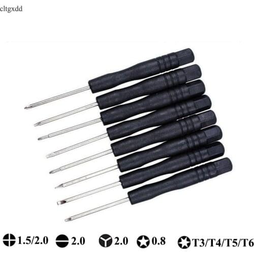Cltgxdd 9Pcs 2.0 1.5 Phillips T3T4T5T6 0.8 Mini Multi-Function Magnetic Precision Screwdriver Tools for iPhone Samsung Xiaomi