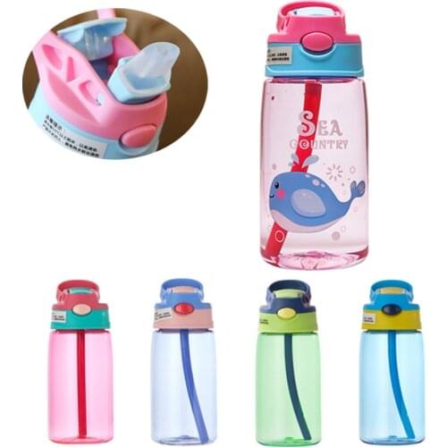 Kids Water Cup Creative Cartoon Baby Feeding Cups with Straws Leakproof Water Bottles Outdoor Sports Portable Childrens Cups