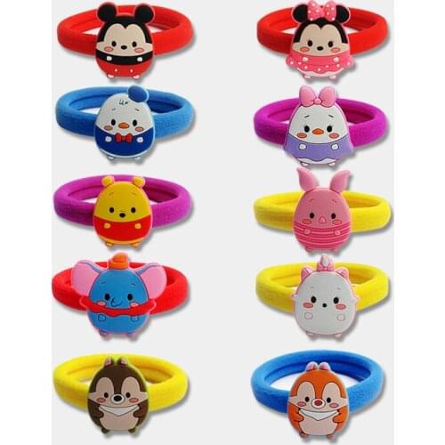 Disney TSUM Mickey Marie Cat Anime Headwear Kids Accessories Cartoon Hairband Child Girls Hair Rope Birthday Gift