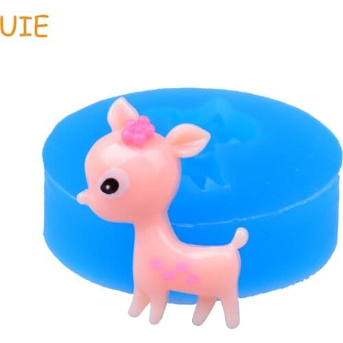 DYL343U 23.1mm Cute Deer Silicone Mold - Animal Mold Candy Making, Resin Clay, Fondant, Gum Paste, Cake Decorating Mold