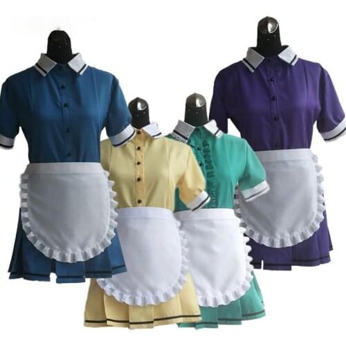 Maid Cafe Professional Maid Outfit Japan Movie Actress Cute Dress Up Costume Short Sleeve Knee Skirt Cosplay clothes