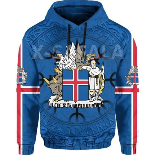 X-Safala Island Viking Flag Helm Awe 3D All Printed Hoodie Man Women Harajuku Outwear Zipper Pullover Sweatshirt Casual Jacket
