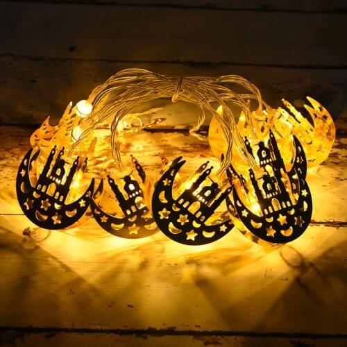 EID Mubarak Decor Moon Star Led String Lights Ramadan Decoration Islamic Muslim Event Party Ramadan Kareem Eid al-Fitr Decor
