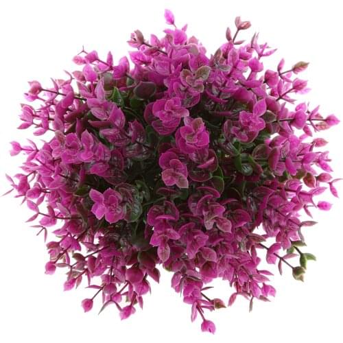 19cm Artificial Eucalyptus Ball Outdoor Topiary Plant Bush Patio Tree Purple