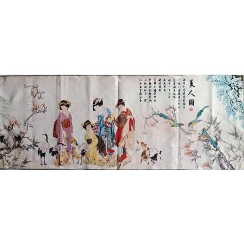 1.6M Super size Chinese Folk Silk Embroidery Portrait of a Beauty Thangka Tangka Painting Mural