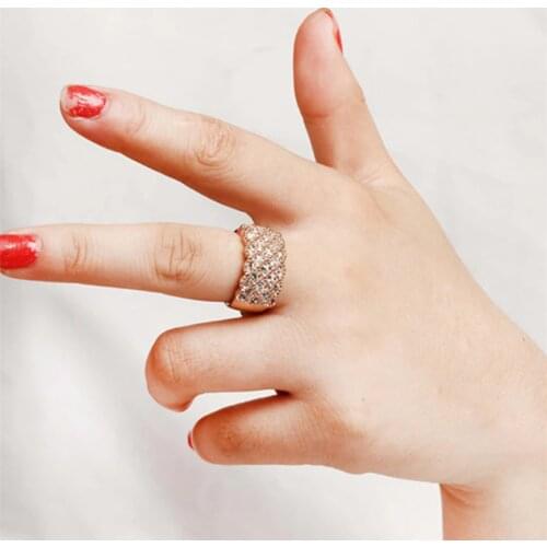 Korean imitation jewelry luxury full flash zirco ring 2019 women fashion minimalist fine jewelry rings