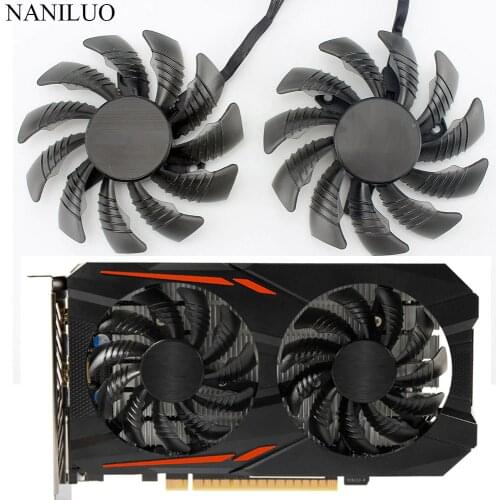 2/PCS 78MM T128010SU PLD08010S12HH 12V Cooling Fan for Gigabyte GTX1050Ti 1050 For RX550 RX560 Graphics Card 4Pin Cooler Fans