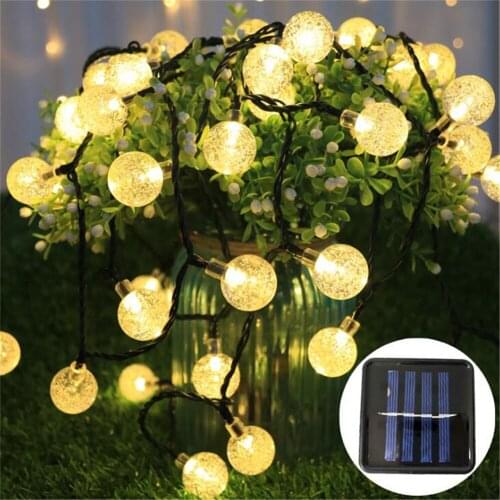 3M 30LED Solar Globe Bubble Ball String Light Multicolor Halloween Christmas Lighting Chain