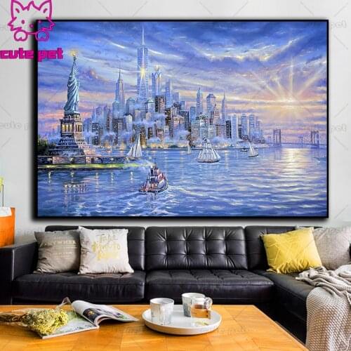 New 5D Freedom Tower DIY diamond painting cross stitch kits diamond embroidery mosaic pictures by numbers wall decor art puzzle
