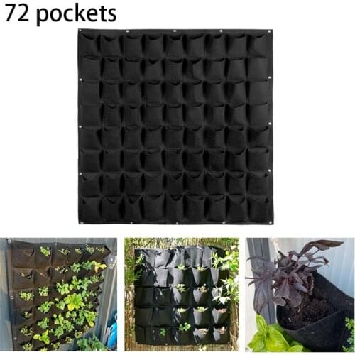 Black Color Wall Hanging Planting Bags 72 Pockets Grow Bag Planter Vertical Garden Vegetable Living Garden Bag Home Supplies